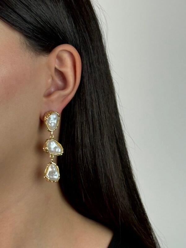 Boucle 03 Perles Blanches