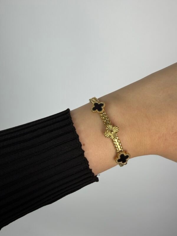 Bracelet trèfle noir